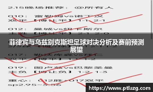 菲律宾与乌兹别克斯坦足球对决分析及赛前预测展望